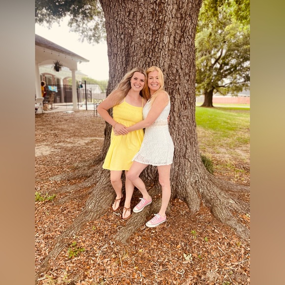 You Are Not Alone White Lace Midriff Cutout Skater Graduation Dress Size Medium - Picture 2 of 6